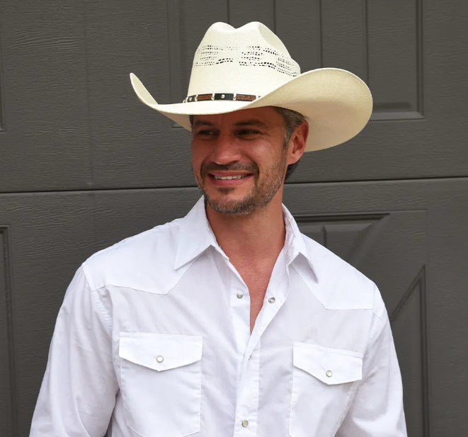 American Hat Makers Montana Cream Straw Cattleman Cowboy Hat