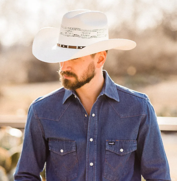 American Hat Makers Montana Cream Straw Cattleman Cowboy Hat