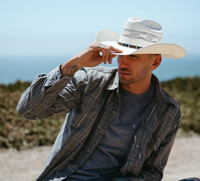 American Hat Makers Montana Cream Straw Cattleman Cowboy Hat