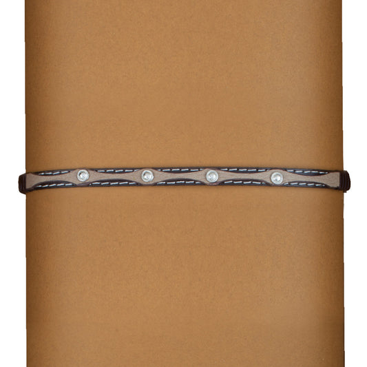 OC-912 Hatband - Brown with 4 Silver Round Conchos