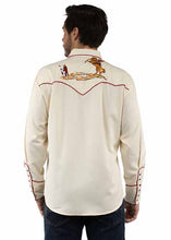 Load image into Gallery viewer, Scully P-928 Cream Cattle Roper Mens Retro Western Shirt
