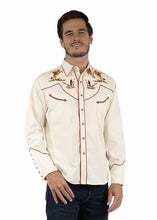 Load image into Gallery viewer, Scully P-928 Cream Cattle Roper Mens Retro Western Shirt
