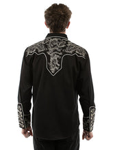 Load image into Gallery viewer, Scully P-929 Black with Contrasting Embroidery Mens Retro Western Shirt
