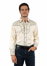 Load image into Gallery viewer, Scully P-929 Cream with Contrasting Embroidery Mens Retro Western Shirt

