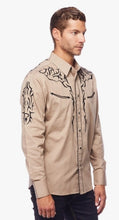 Load image into Gallery viewer, Rodeo Clothing Mens Western Embroidery Shirt PS500L-542 Beige
