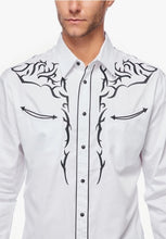 Load image into Gallery viewer, Rodeo Clothing Mens Western Embroidery Shirt PS500L-540 White
