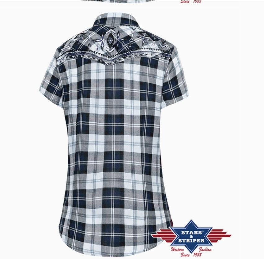 Stars & Stripes Pasadena Blue in Short Ladies Western Blouse