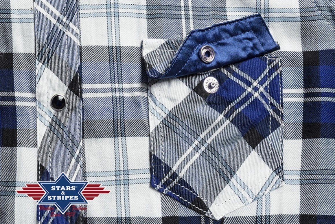 Stars & Stripes Pasadena Blue in Short Ladies Western Blouse