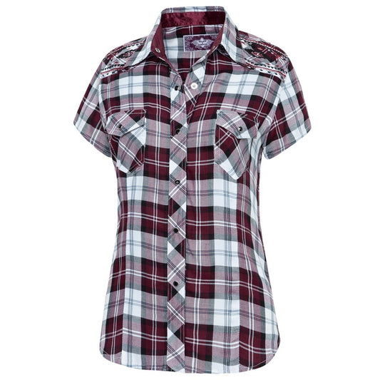 Pasadena Red in Short Ladies Western Blouse