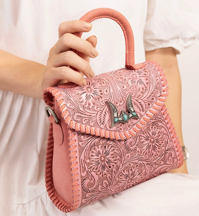 Myra Loyal West Leon Mini Handle Purse in Pink