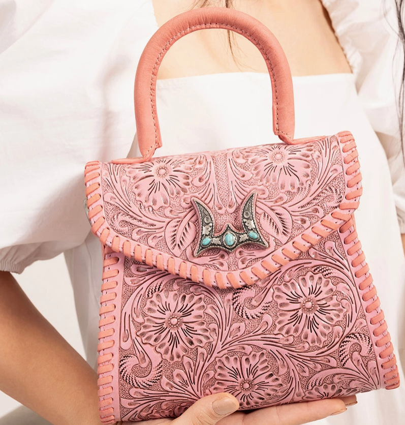 Myra Loyal West Leon Mini Handle Purse in Pink