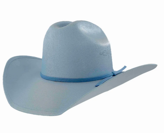 American Hat Makers Pioneer Baby Blue Straw Cowboy Hat