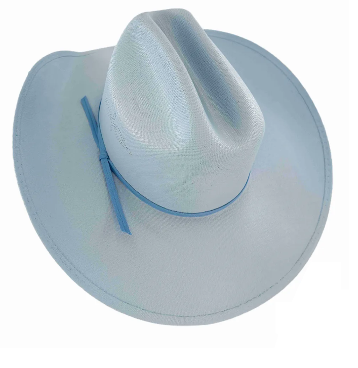 American Hat Makers Pioneer Baby Blue Straw Cowboy Hat