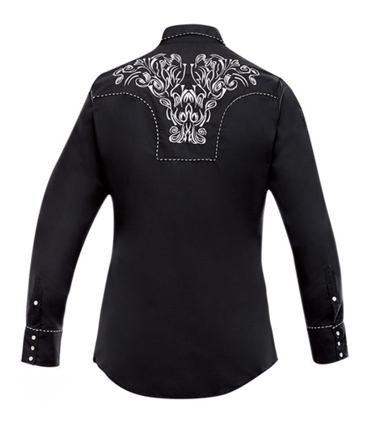Rangers Remolino 011CA01 Black Western Shirt