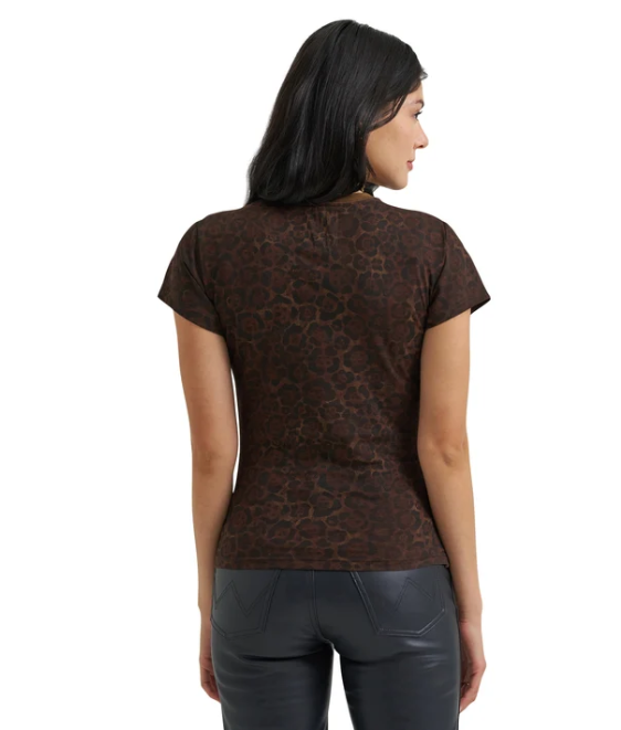 Wrangler 112390313 Lainey Wilson X Brown Leopard Rodeo Nights Tee