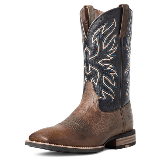 Ariat Mens 10035963 Everlite Western Boot in Vapor Ranch Brown and Black Deertan