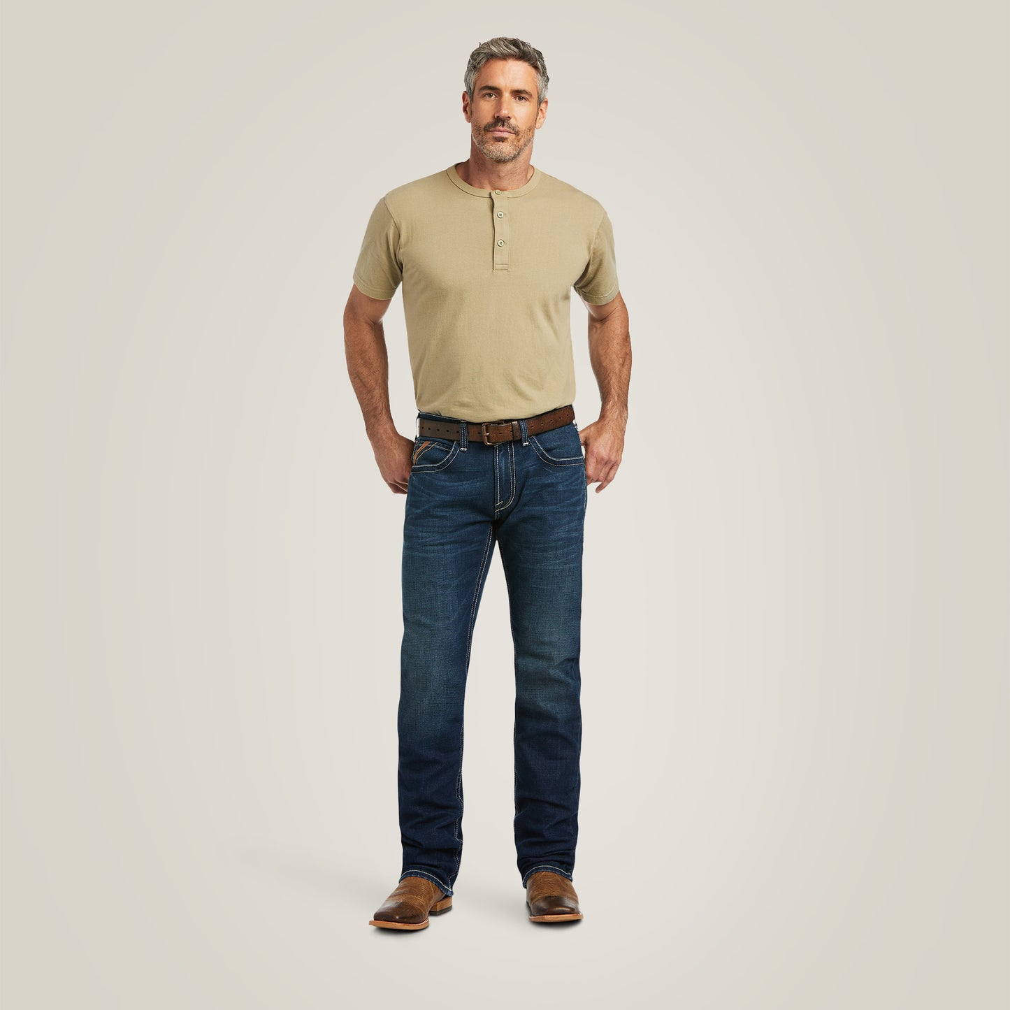 Ariat MEN'S M5 Straight Stretch Remming Stackable Straight Leg Jeans in Ford 10040746