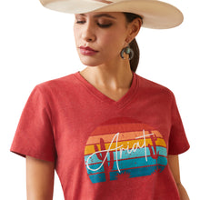 Load image into Gallery viewer, Ariat Ladies REAL Horizon T-Shirt in Aura Orange Heather 10043419
