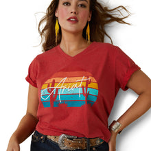 Load image into Gallery viewer, Ariat Ladies REAL Horizon T-Shirt in Aura Orange Heather 10043419
