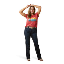 Load image into Gallery viewer, Ariat Ladies REAL Horizon T-Shirt in Aura Orange Heather 10043419
