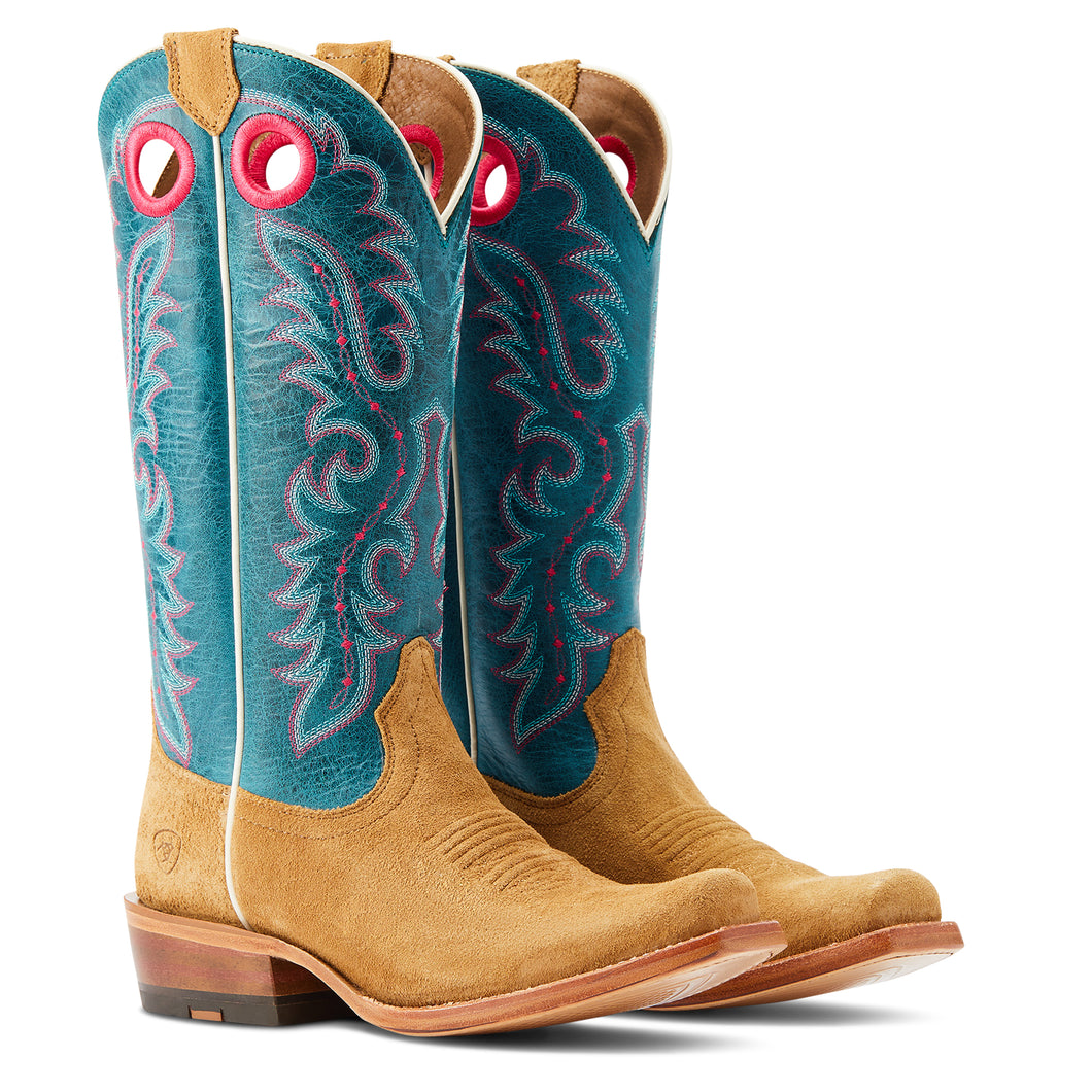 Ariat Ladies 10044403 Futurity Boon Western Boots in Buckskin Roughout