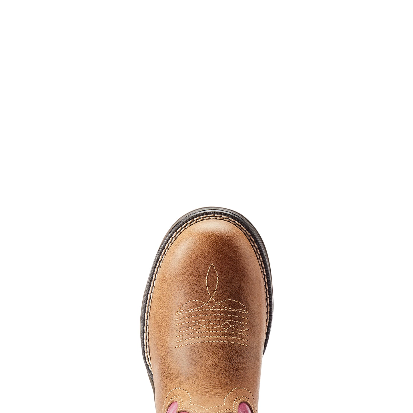Ariat Ladies  10044418 Anthem Round Toe II Western Boots in Distressed Natural/Rosebud
