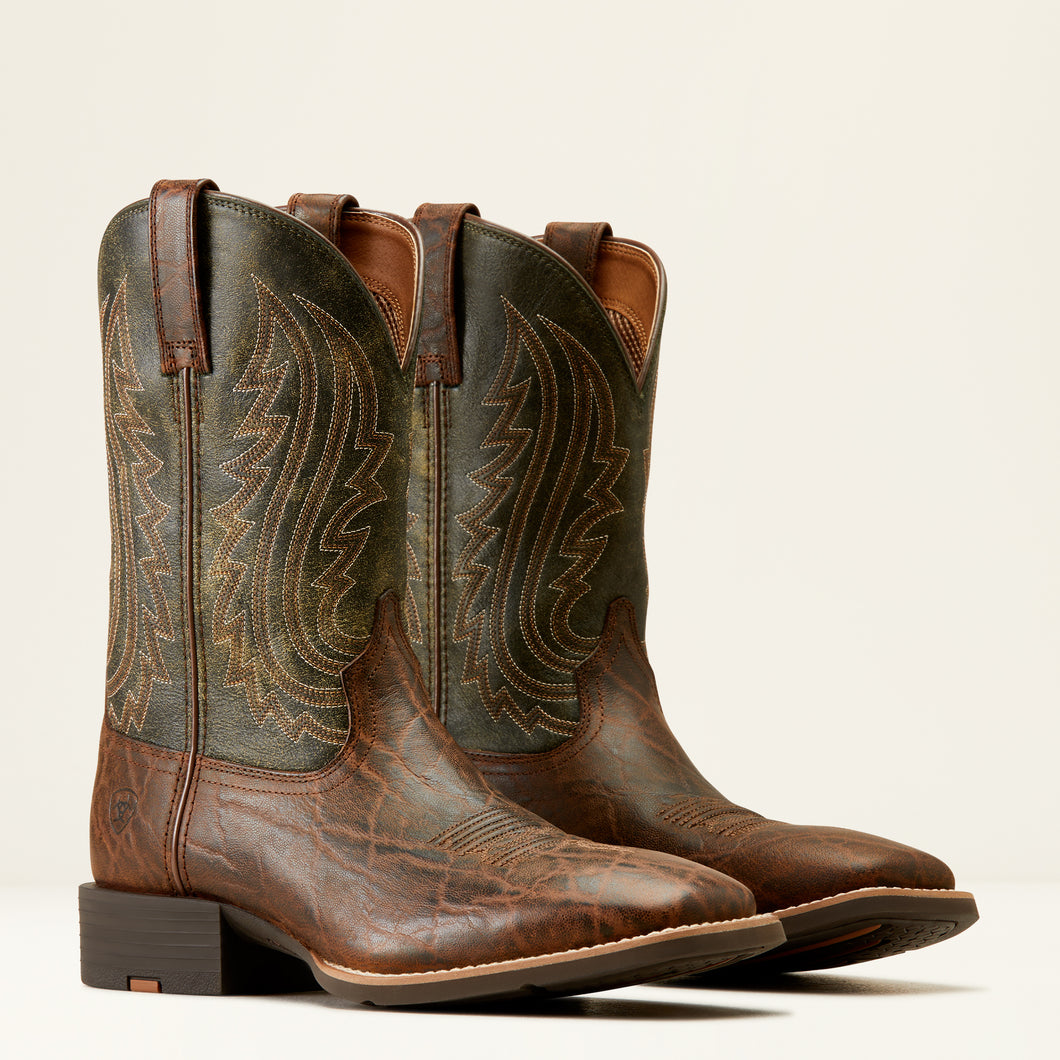 Ariat Mens 10050935 Sport Big Country Western Boots in Elephant Print/Forest Green