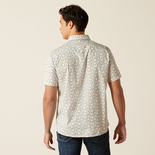 Ariat Mens 10051536 Marc Stretch Modern Fit Shirt in Vanilla Ice