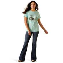 Load image into Gallery viewer, Ariat Ladies Cowboy T-Shirt 10048642 in Aqua
