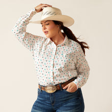 Load image into Gallery viewer, Ariat Ladies Kirby Stretch Fit Steer Garden Shirt 10048882
