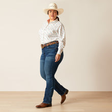 Load image into Gallery viewer, Ariat Ladies Kirby Stretch Fit Steer Garden Shirt 10048882
