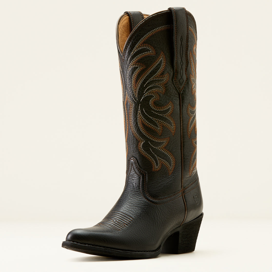 Ariat Ladies 10051050 Heritage J Toe Stretch Fit Black Deertan Western Boot