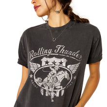 Load image into Gallery viewer, Ariat Ladies Rolling Thunder T-shirt in Black Acid Wash
