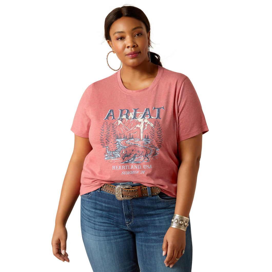 Ariat Ladies Souvenir T-Shirt in Garnett Heather 10051295