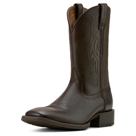 Ariat Mens 10061276 Sport Wide Square Toe Western Boots in BURNISHED CHOCOLATE