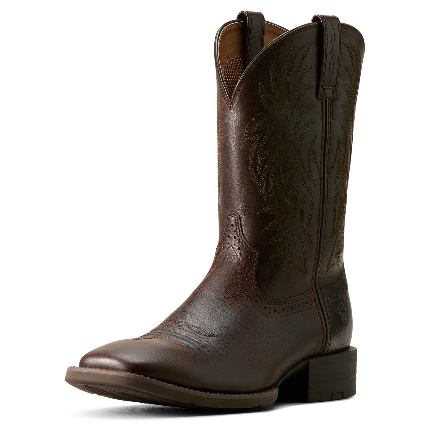 Ariat Mens 10061276 Sport Wide Square Toe Western Boots in BURNISHED CHOCOLATE