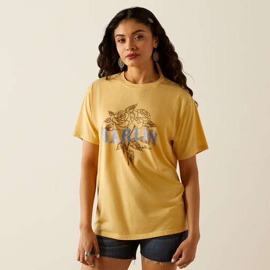 Ariat Ladies 10055129 Darlin Rose Tee in Rattan
