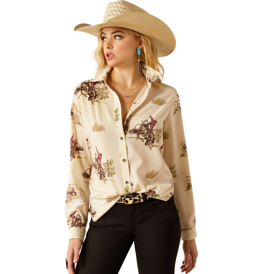 Ariat Ladies Homestyle Shirt 10058540 in Roundup Print