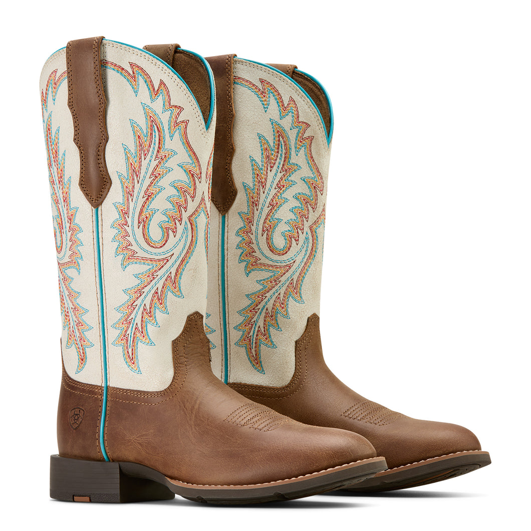 Ariat Ladies 10061142 Round Up W Toe Stretchfit Western Boots in Sandstorm