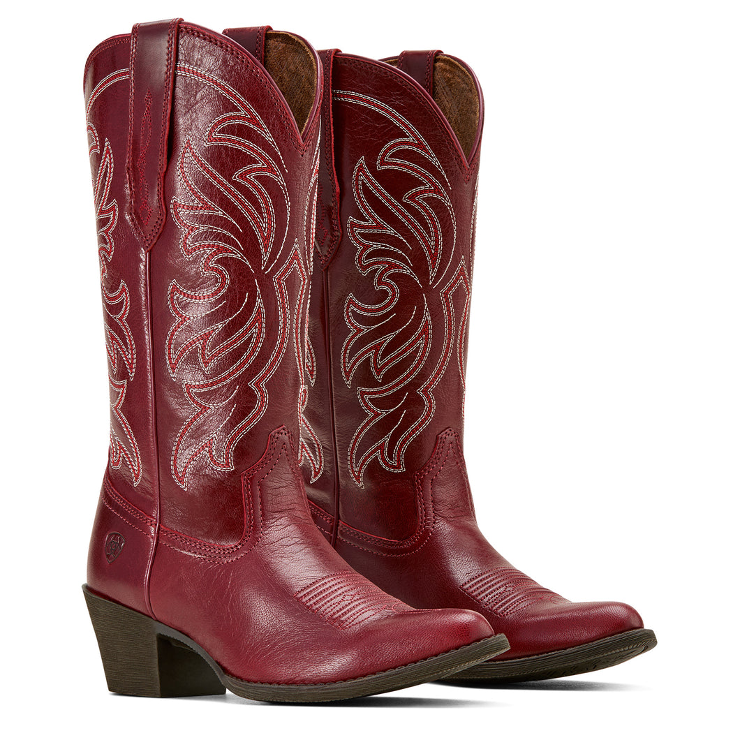 Ariat Ladies 10061205 Heritage J Toe Stretch Fit Western Boots in Sangria