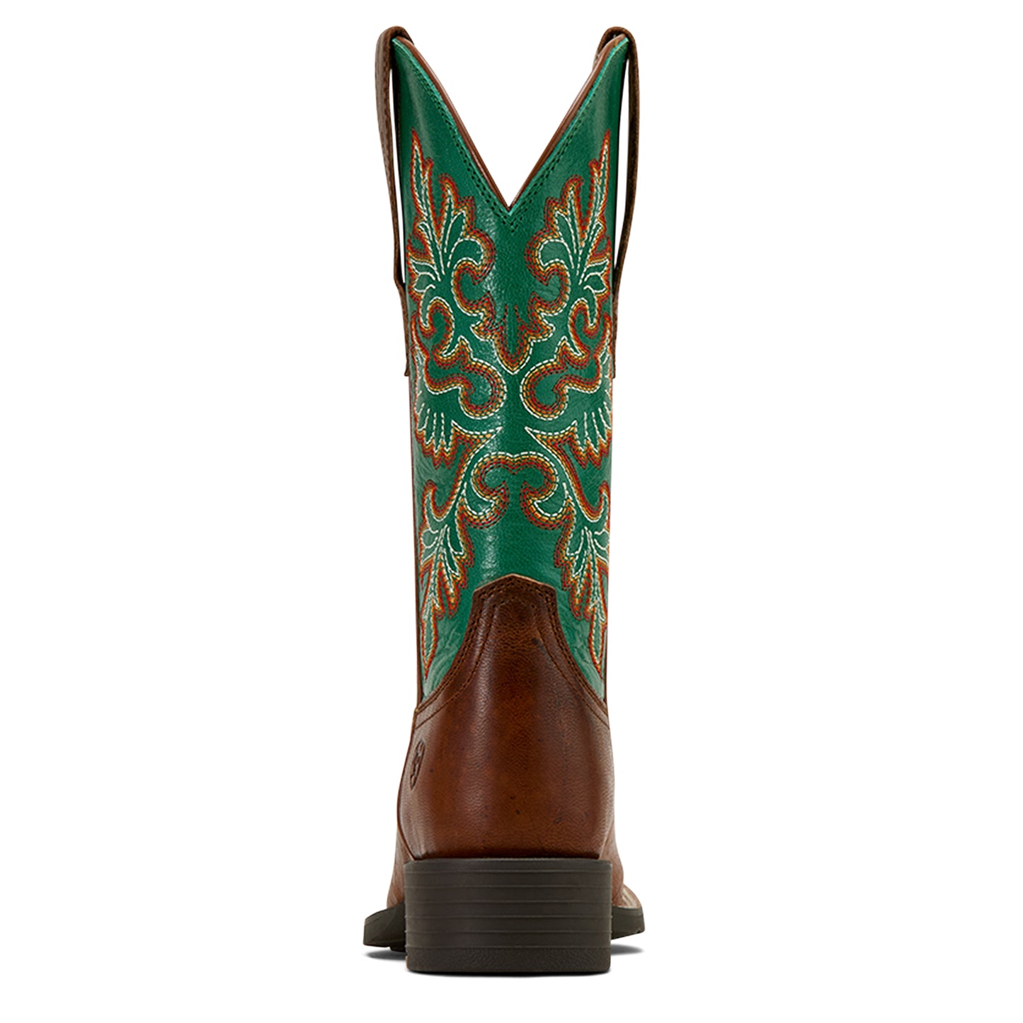 Ariat Ladies 10061223 Round Up Wide Square Toe Stretch Fit Western Boots in Arizona Brown & Jade