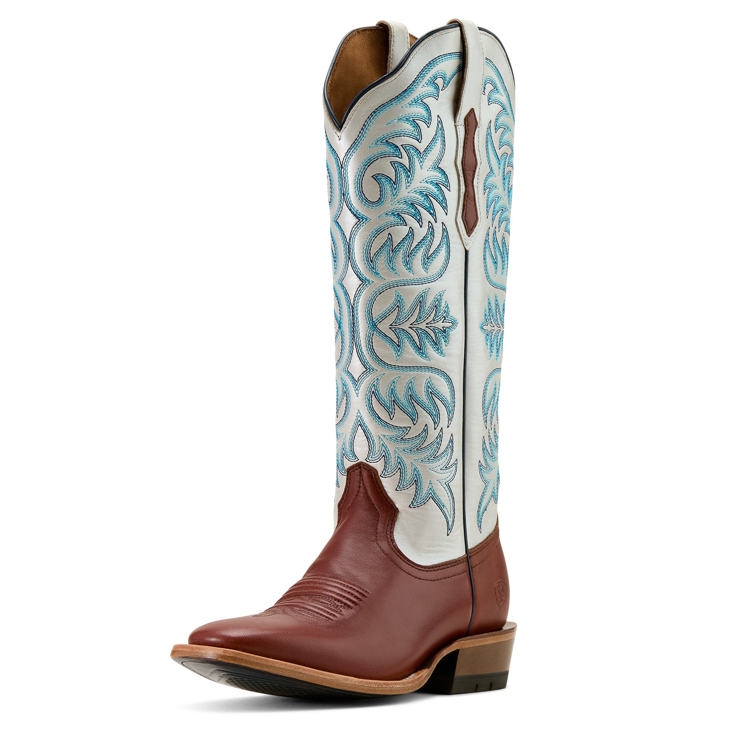 Ariat Ladies 10061329 Futurity Blanche Western Boots in Dark Cognac & Pearly White