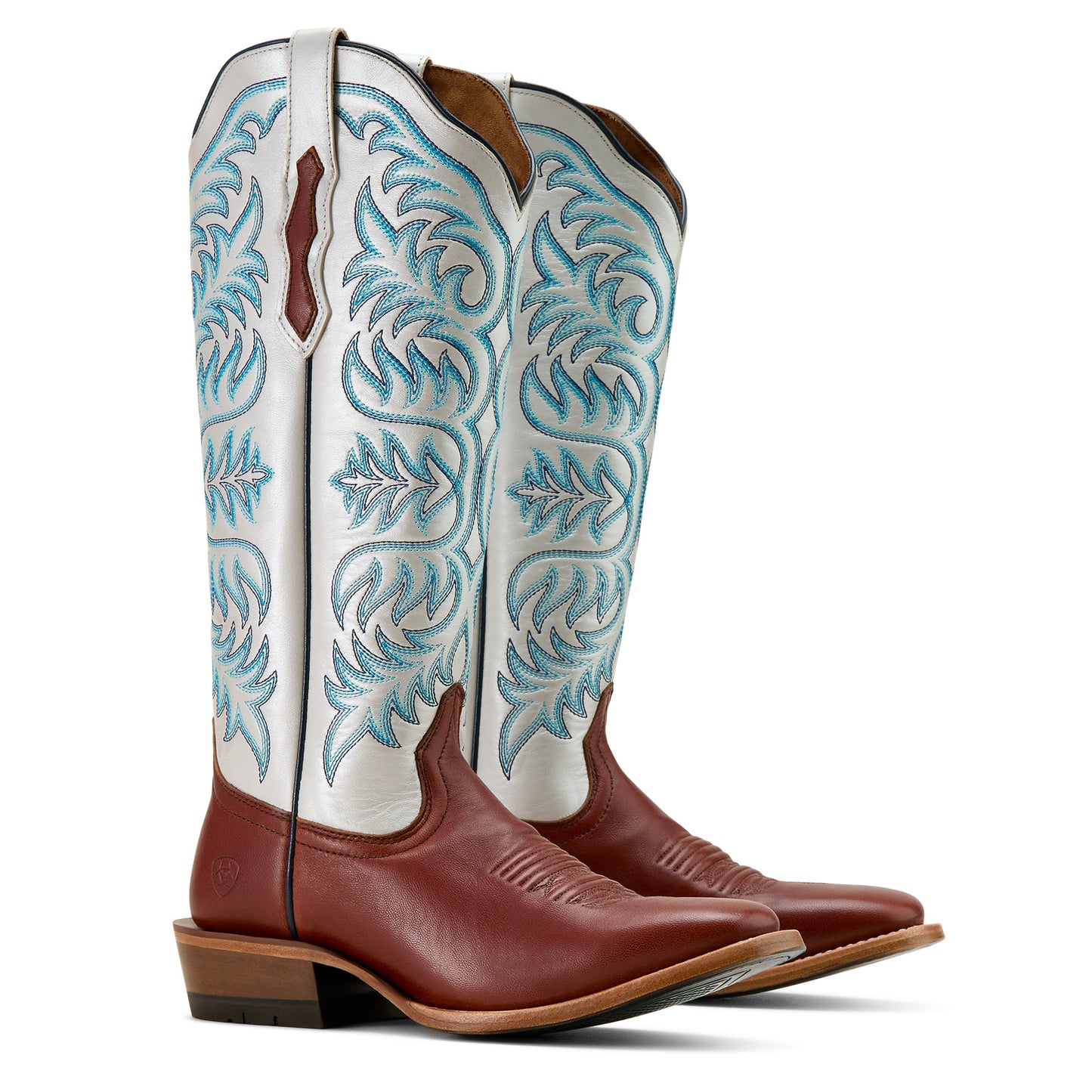Ariat Ladies 10061329 Futurity Blanche Western Boots in Dark Cognac & Pearly White