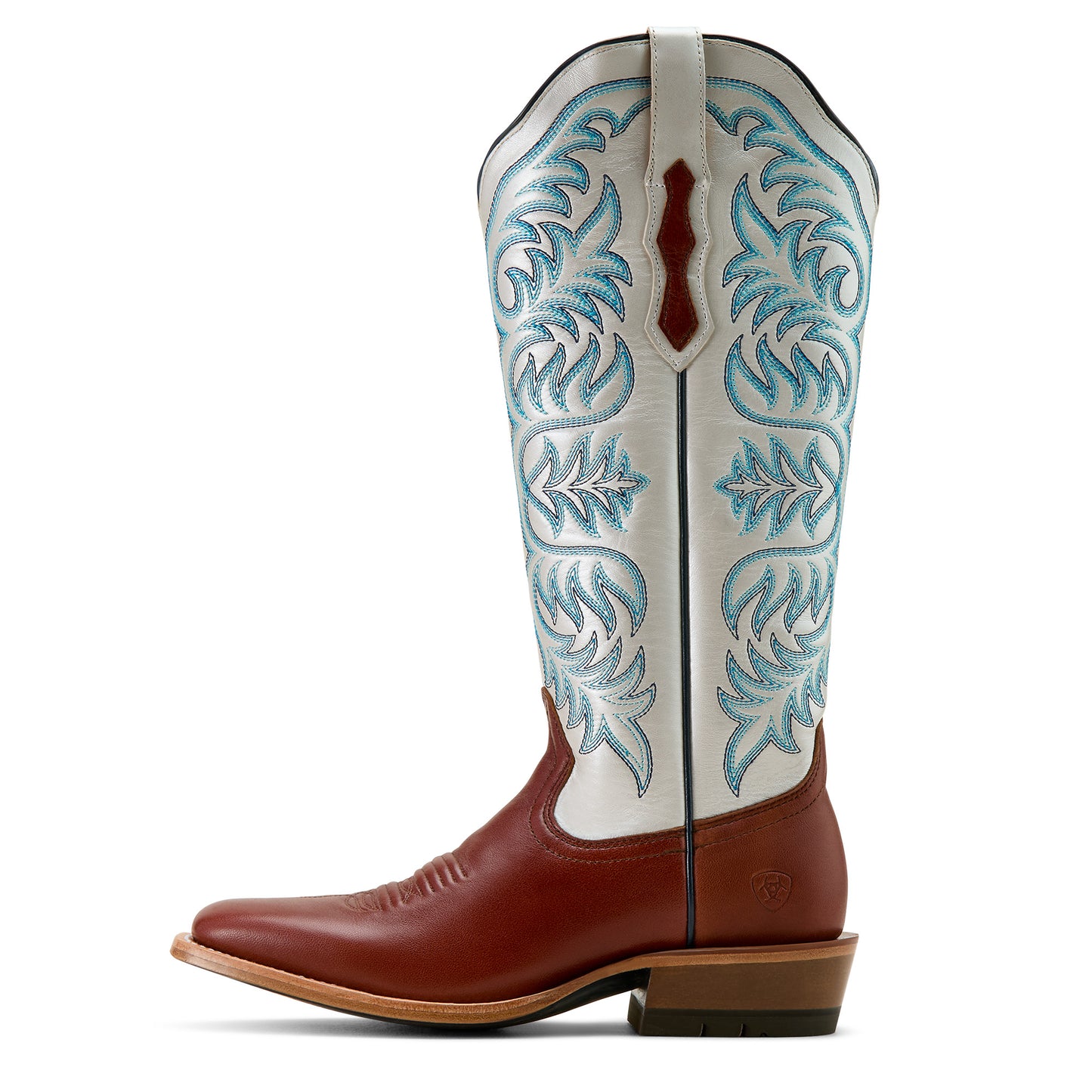 Ariat Ladies 10061329 Futurity Blanche Western Boots in Dark Cognac & Pearly White