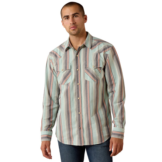Ariat Mens Hesperus Western Shirt 10071089 in Aqua