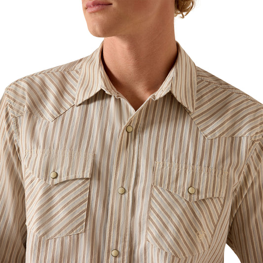 Ariat Mens Hesper Western Shirt 10071090 in Sandshell
