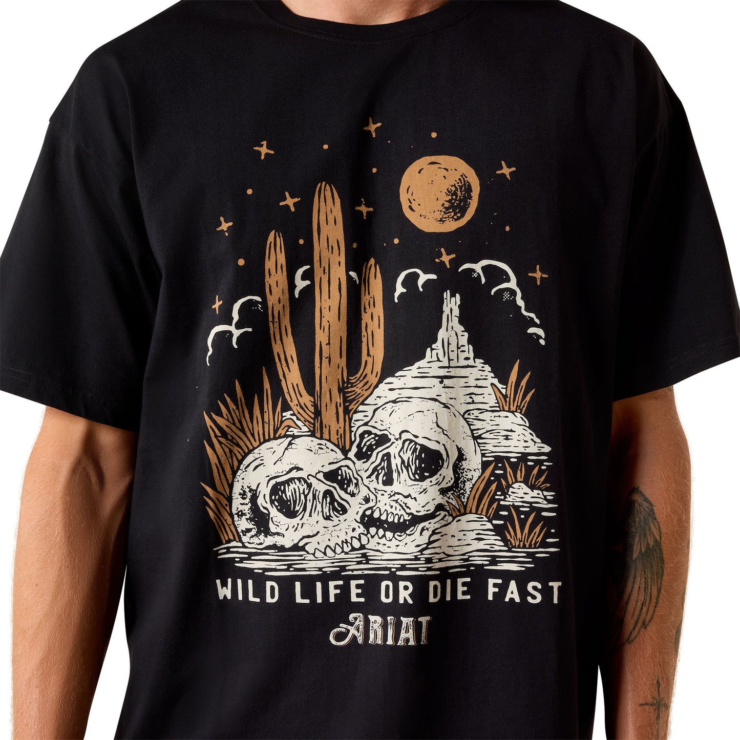 Ariat Mens 10071097 Wild Life Boxy T-Shirt  in Black