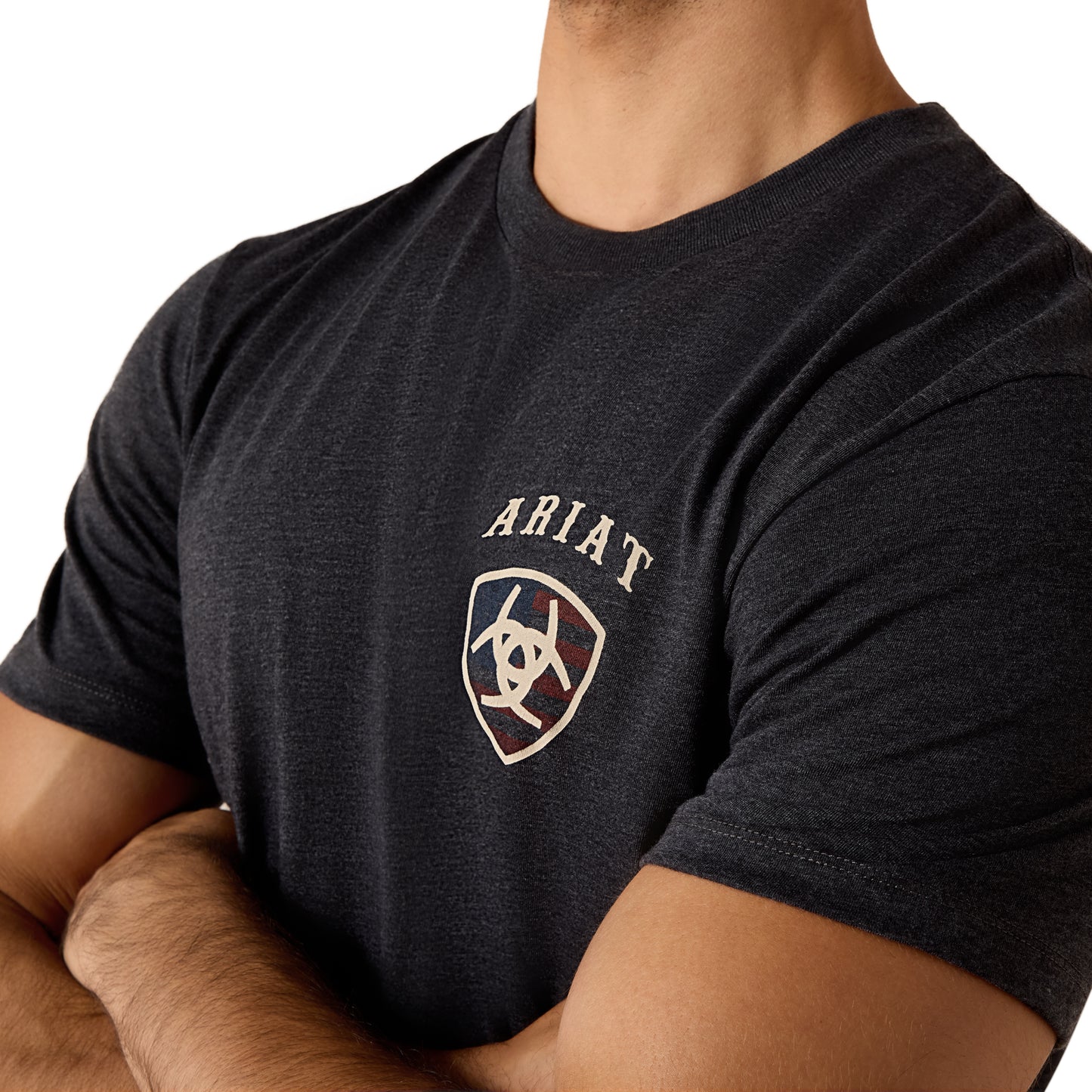 Ariat Mens 10071195 American Bison Classic Fit T-Shirt in Charcoal Heather