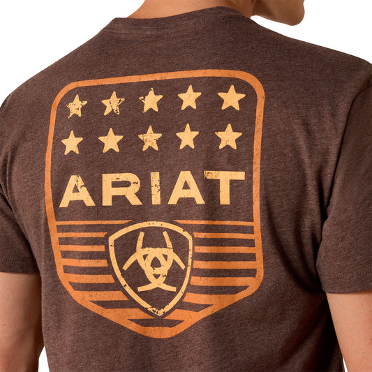 Ariat Mens 10073963 Patriotic Badge T-Shirt in Brown