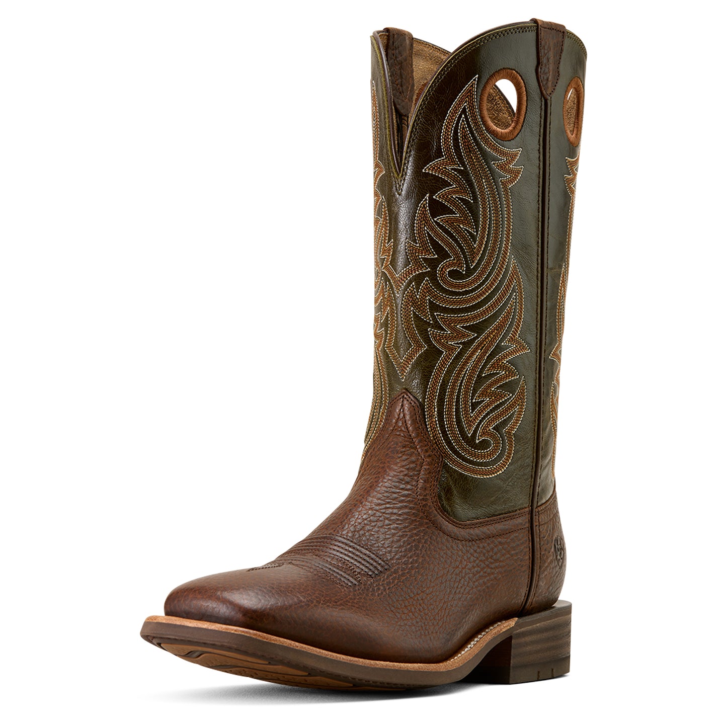 Ariat Mens 10074254 Highland Toughstock Cowboy Boots in Brown Rowdy/Olive